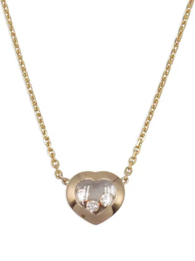 Pre-owned Chopard 2010s 18kt Rose Gold Happy Diamond Heart Necklace