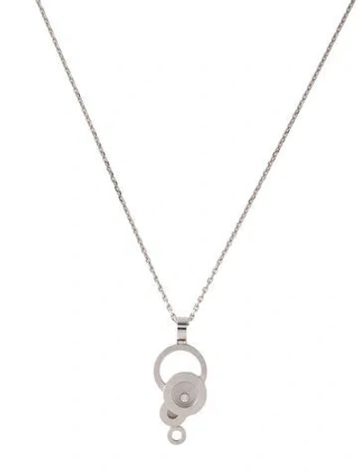 Pre-owned Chopard 18k Happy Diamond Bubble Pendant Necklace, 16" In Multicolor