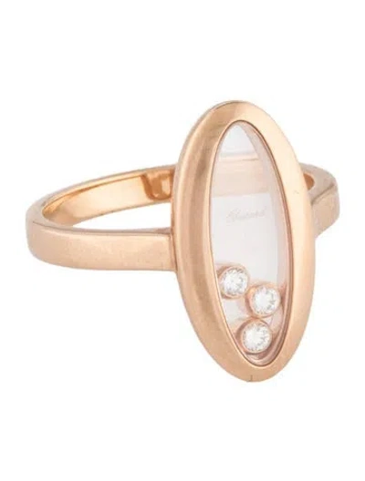 Pre-owned Chopard 18k Happy Diamond Cocktail Ring In Multicolor