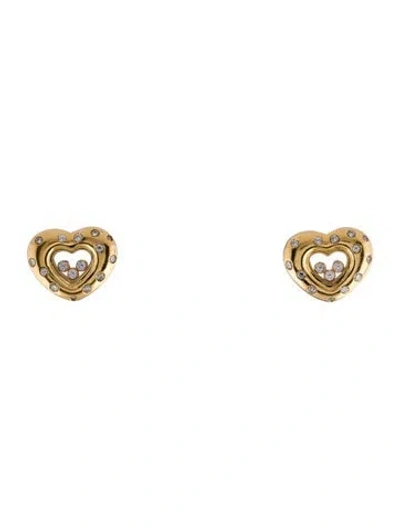 Pre-owned Chopard 18k Happy Diamond Heart Earclips In Multi