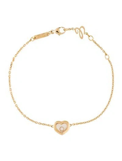 Pre-owned Chopard 18k Happy Diamond Heart Station Bracelet, 7.25" In Multi