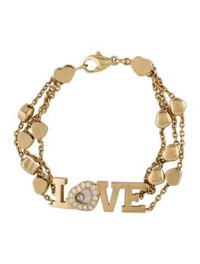 Pre-owned Chopard 18k Happy Diamond Love Bracelet, 5.75" In Multicolor
