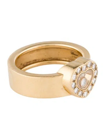 Pre-owned Chopard 18k Happy Diamonds Cocktail Ring In Multi
