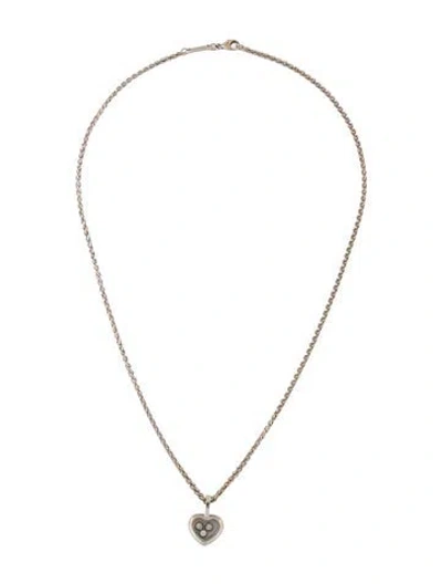 Pre-owned Chopard 18k Happy Diamonds Icon Heart Pendant Necklace, 16.5" In Multi