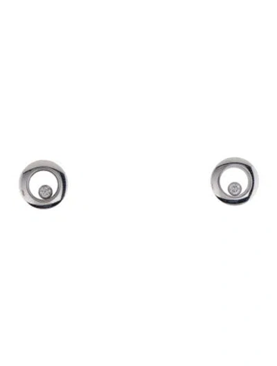 Pre-owned Chopard 18k Happy Diamonds Icons Stud Earrings In Multi