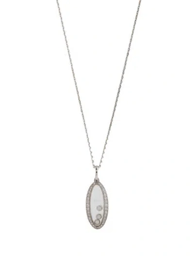Pre-owned Chopard 18k Happy Diamonds Pendant Necklace, 16.5" In Multi