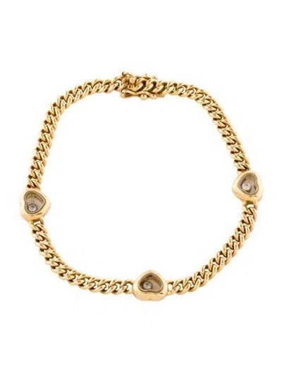 Pre-owned Chopard 18k Happy Diamonds Station Bracelet, 7" In Multi
