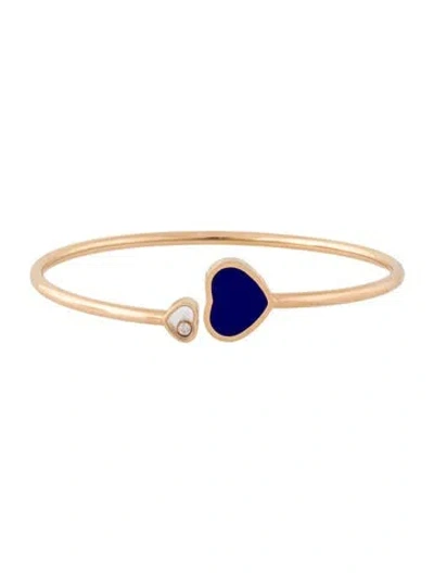 Pre-owned Chopard 18k Happy Hearts Cuff Bracelet, 6.25" In Multicolor