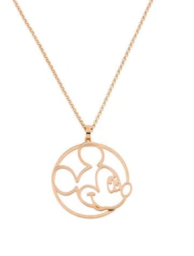 Pre-owned Chopard 18k Mickey Mouse® Pendant Necklace, 16.5" In Multicolor