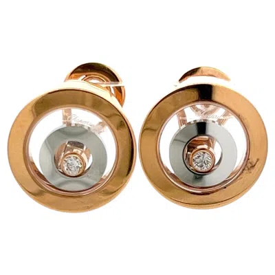 Pre-owned Chopard 18k Rose Gold Clip On Earrings With 0.14 Carat Round F Vs Diamonds In Red