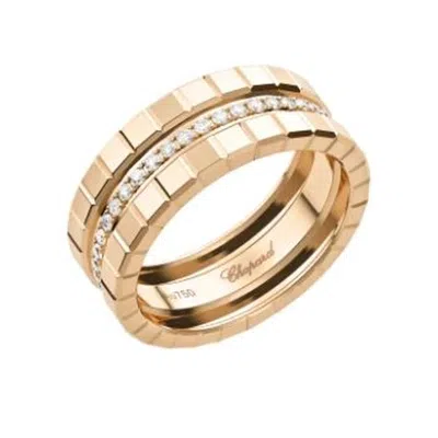 Chopard 18k Rose Gold Ice Cube Diamond Ring