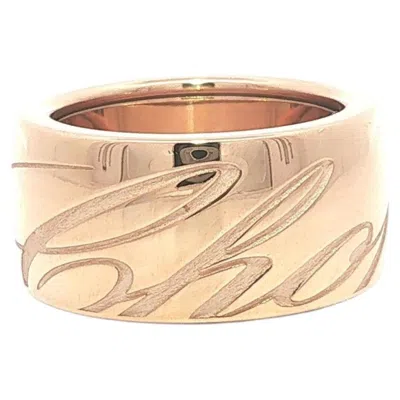 Pre-owned Chopard 18k Rose Gold Spinning Issimo Signature Band Ring Sz 5.5 In Red