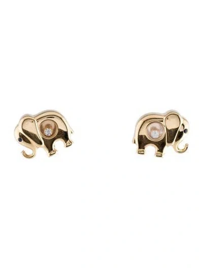 Pre-owned Chopard 18k Sapphire & Diamond Elephant Stud Earrrings In Multi