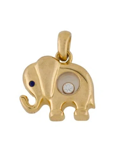 Pre-owned Chopard 18k Sapphire & Diamond Happy Elephant Pendant In Multi