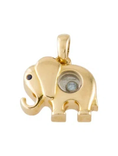 Pre-owned Chopard 18k Sapphire & Diamond Happy Elephant Pendant In Multi