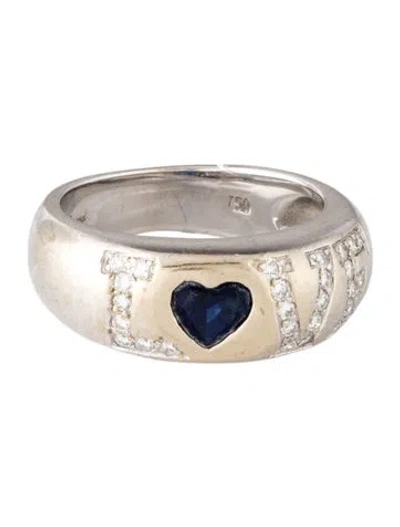 Pre-owned Chopard 18k Sapphire & Diamond 'love' Ring In Multicolor