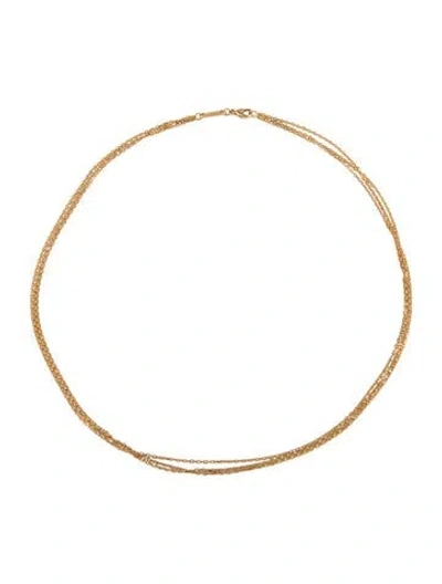 Pre-owned Chopard 18k Triple Strand Link Necklace, 16" In Multicolor