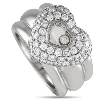 Chopard 18k White Gold 1.0ct Diamond Heart Ring Ch10-012524 In Metallic