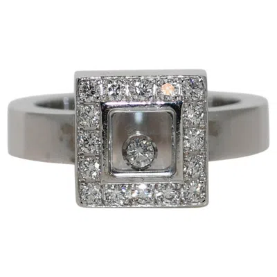 Pre-owned Chopard 18k White Gold  Happy Diamond Ring, W Box