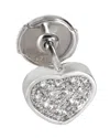 Chopard 18k White Gold  My Happy Hearts Diamond Single Stud Earring In Silver