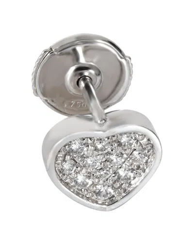CHOPARD 18K WHITE GOLD CHOPARD MY HAPPY HEARTS DIAMOND SINGLE STUD EARRING, 0.12CTW