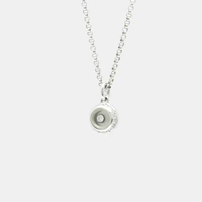 Pre-owned Chopard 18k White Gold Diamond Miss Happy Necklace