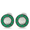 Chopard 18k White Gold Happy Diamonds And Emerald Stud Earrings Ch24-110625 In White
