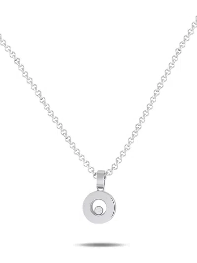 Pre-owned Chopard 18k White Gold Happy Diamonds Icons Necklace In Silver