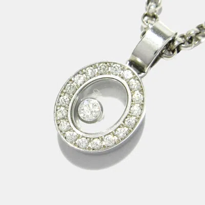 Pre-owned Chopard 18k White Gold Happy Diamonds Necklace