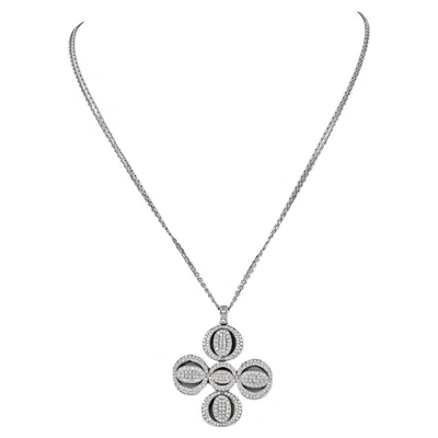 Pre-owned Chopard 18k White Gold Happy Spirit Floating Diamond Necklace