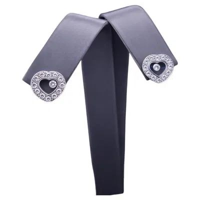 Pre-owned Chopard 18k White Gold Heart Shape Happy Diamonds Earrings, 0.52ct