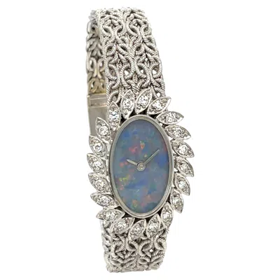 Pre-owned Chopard 18k White Gold Opal And Diamond Lady's Watch
