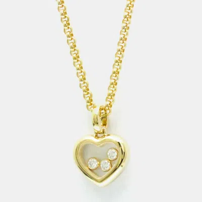 Pre-owned Chopard 18k Yellow Gold And Diamond Happy Diamonds Pendant Necklace