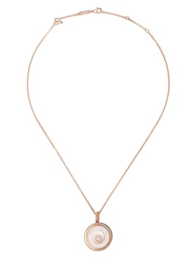 Chopard 18kt Rose And White Gold Diamond Happy Spirit Pendant Necklace In Pink