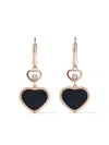 Chopard 18kt Rose Gold Happy Hearts Turquoise And Diamond Drop Earrings In Rose Gold