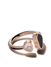 Chopard 18kt Rose Gold Happy Hearts Onyx And Diamond Ring In Rose Gold