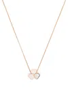 Chopard 18kt Rose Gold Happy Hearts Wings Diamond And Mother-of-pearl Pendant Necklace In Pink