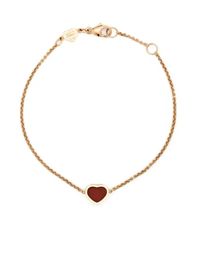 Chopard 18kt Rose Gold My Happy Heart Carnelian Bracelet In Pink
