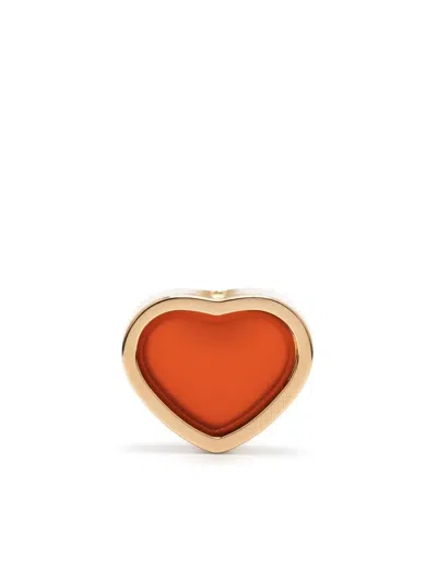 Chopard 18kt Rose Gold My Happy Heart Carnelian Stud Earring In Pink