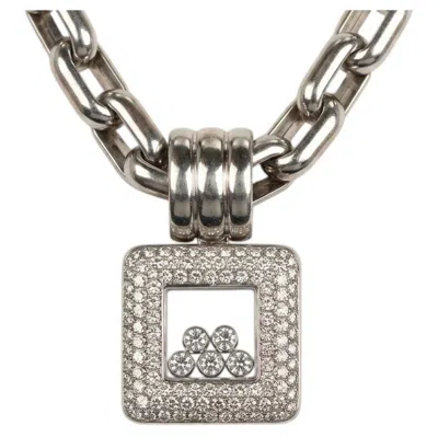 Pre-owned Chopard 2 Carat Diamond Happy Diamond Square Pendant Necklace In Multiple