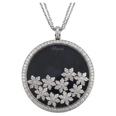 Pre-owned Chopard 2 Carat Diamond Happy Snowflakes Pendant Necklace In 18k White Gold