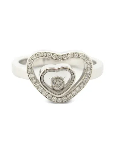Pre-owned Chopard 2010s 18k White Gold Happy Diamond Diamond Ring