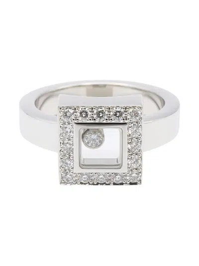 Pre-owned Chopard 2010s 18k White Gold Happy Diamonds Ring In Silver