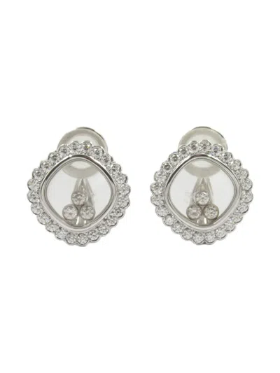 Pre-owned Chopard 2010s  18kt White Gold Diamond Clip-on Earrings In Silver