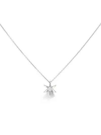 Pre-owned Chopard 2010s Star-pendant Diamond Necklace In Silver