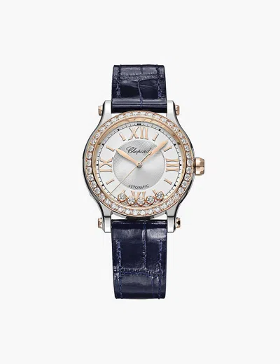 Chopard Rg Stainless Steel 278608-6003 Happy Sport 18-carat Rose-gold, Stainless-steel And 1.49ct Brilliant-