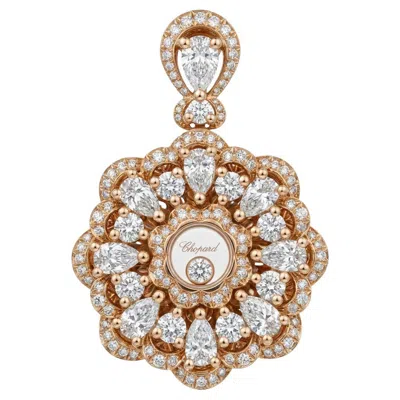 Pre-owned Chopard 3.00 Carat Diamond Circular Pendant Necklace In 18k Rose Gold In Red