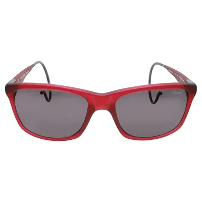 Pre-owned Chopard Acetate Claret Brushed Frame Smoke Polarized Lens Sunglasses 95221-0275 In Red