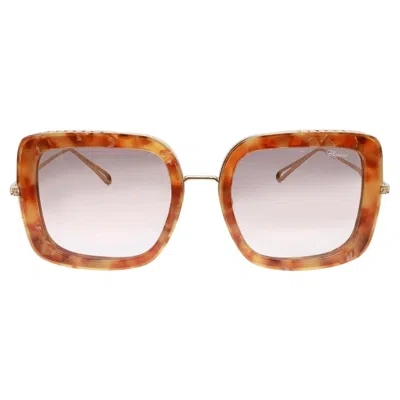 Pre-owned Chopard Acetate Shiny Rose Gold Frame Brown Gradient Lens Sunglasses 95221-0453 In Red