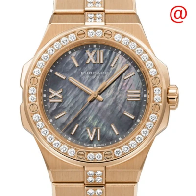 Chopard Alpine Eagle Automatic Chronometer Diamond Gray Mother Of Pearl Dial Ladies Watch 295370-500 In Gold